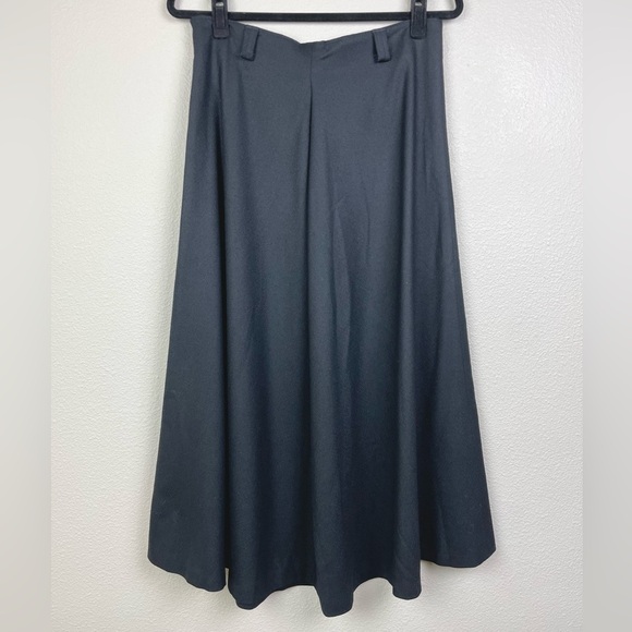 VTG Pendleton Women's 14 100% Virgin Wool Black Midi Skirt High Rise Gothic Knit - Picture 10 of 15